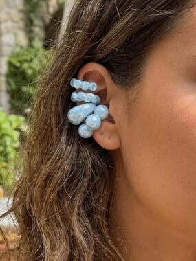 Blue Resin Earcuff Set - Four Pieces